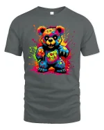 Lion Family T-Shirt - Majestic Safari Sunset Art Tee - gray t-shirt on white background