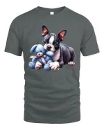 Cute Puppy T-Shirt - Adorable Dog Lover Gift Tee - gray t-shirt on white background