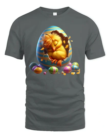 Cool Hedgehog T-Shirt - Funny Colorful Style Tee - gray t-shirt on white background