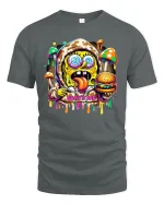 Skater Giraffe T-Shirt - Funny Cool Animal Style Tee - gray t-shirt on white background