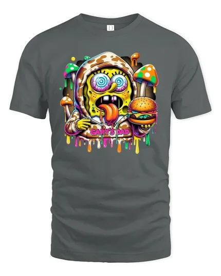 Skater Giraffe T-Shirt - Funny Cool Animal Style Tee - gray t-shirt on white background