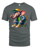 Rainbow Fox T-Shirt - Cute Colorful Animal Art Tee - gray t-shirt on white background