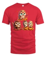 Adventure Mouse T-Shirt - Cute Explorer Cartoon Tee - red t-shirt on white background