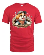 Funky Hedgehog T-Shirt - Cute Funny Animal Style Tee - red t-shirt on white background