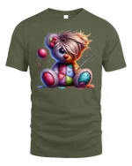 Angry Beaver T-Shirt - Funny Cartoon Animal Art Tee - military green t-shirt on white background