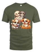 Grumpy Cat T-Shirt - Funny Angry Kitty Attitude Tee - military green t-shirt on white background