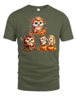 Adventure Mouse T-Shirt - Cute Explorer Cartoon Tee - military green t-shirt on white background