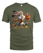 Cute Cow T-Shirt - Adorable Farm Animal Lover Tee - military green t-shirt on white background