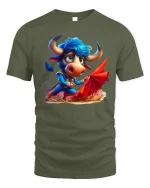 Savage Shark T-Shirt - Fierce Ocean Predator Graphic Tee - military green t-shirt on white background