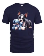 Cute Puppy T-Shirt - Adorable Dog Lover Gift Tee - navy t-shirt on white background