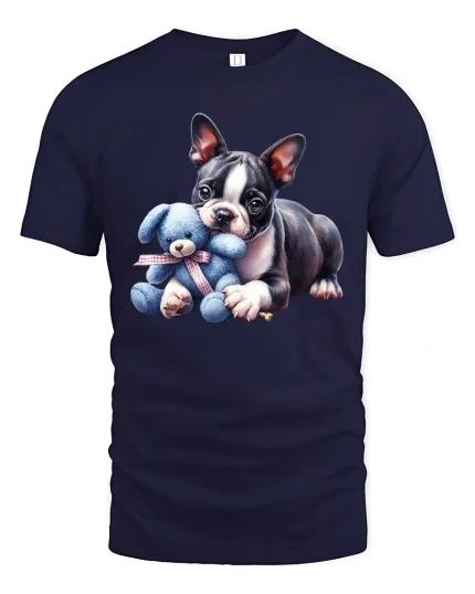 Cute Puppy T-Shirt - Adorable Dog Lover Gift Tee - navy t-shirt on white background