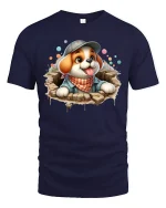 Funky Hedgehog T-Shirt - Cute Funny Animal Style Tee - navy t-shirt on white background