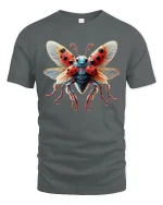 Colorful Ladybug Insect Art Beautiful Nature T-Shirt - gray t-shirt on white background