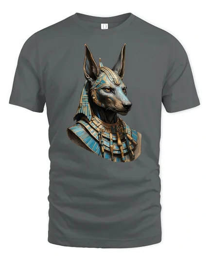 Egyptian Anubis Warrior God Ancient Power T-Shirt - gray t-shirt on white background
