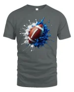 Splash Football Art Cool Sports Fan Game Day T-Shirt - gray t-shirt on white background