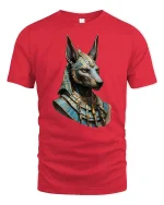 Egyptian Anubis Warrior God Ancient Power T-Shirt - red t-shirt on white background