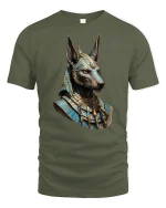 Egyptian Anubis Warrior God Ancient Power T-Shirt - military green t-shirt on white background