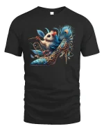 Fancy Mouse in High Heel Artistic Fashion Graphic Tee - black t-shirt on white background