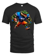 Fierce Gator Football Power Player T-Shirt - black t-shirt on white background