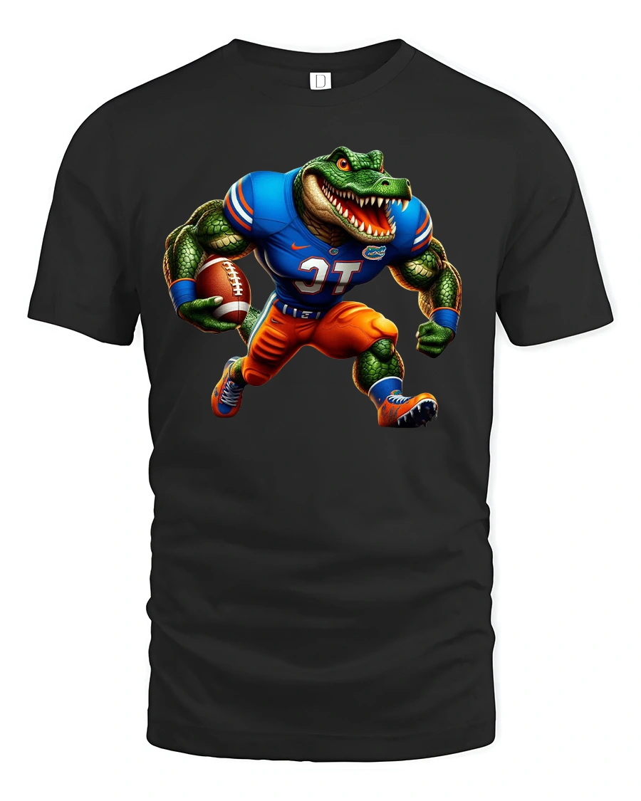 Fierce Gator Football Power Player T-Shirt - 1 Fierce Gator Football Power Player T-Shirt - black t-shirt on white background