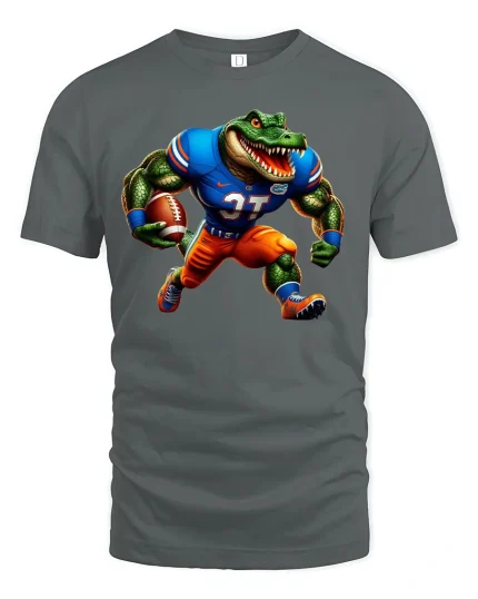 Fierce Gator Football Power Player T-Shirt - gray t-shirt on white background