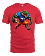 Fierce Gator Football Power Player T-Shirt - red t-shirt on white background