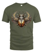 Golden Scarab Ancient Egyptian Power T-Shirt - military green t-shirt on white background