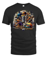 Hip Hop Microphone Streetwear T-Shirt - black t-shirt on white background