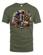 Hip Hop Microphone Streetwear T-Shirt - military green t-shirt on white background