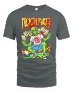 Rebel Alien Funny Graphic Tee - gray t-shirt on white background