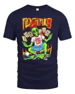 Rebel Alien Funny Graphic Tee - navy t-shirt on white background