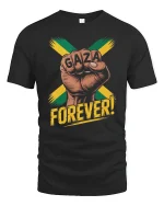 Gaza Forever Power Fist T-Shirt - black t-shirt on white background