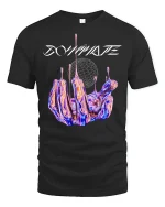 Dominate Futuristic Chrome Hand T-Shirt - black t-shirt on white background