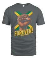 Gaza Forever Power Fist T-Shirt - gray t-shirt on white background