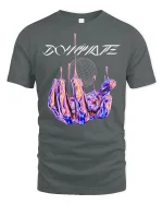 Dominate Futuristic Chrome Hand T-Shirt - gray t-shirt on white background