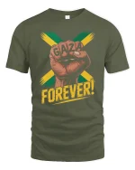 Gaza Forever Power Fist T-Shirt - military green t-shirt on white background