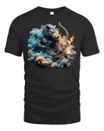 Boar Archer Fire and Ice Warrior T-Shirt - black t-shirt on white background