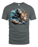 Boar Archer Fire and Ice Warrior T-Shirt - gray t-shirt on white background