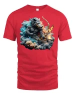 Boar Archer Fire and Ice Warrior T-Shirt - red t-shirt on white background