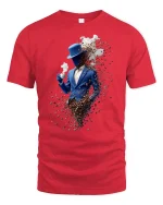 Coffee Bean Gentleman Art Stylish Vapor T-Shirt - red t-shirt on white background