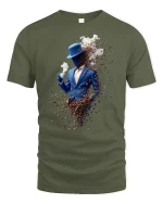 Coffee Bean Gentleman Art Stylish Vapor T-Shirt - military green t-shirt on white background