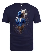 Coffee Bean Gentleman Art Stylish Vapor T-Shirt - navy t-shirt on white background