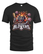 Mind Blowers Monster Baseball T-Shirt - black t-shirt on white background