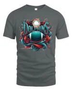 Dolphins Football Fan Art Cool Game Day T-Shirt - gray t-shirt on white background