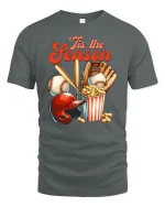 ’Tis The Season Baseball Fan Funny T-Shirt - gray t-shirt on white background