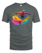 Color Splash Snowboarder Cool Winter T-Shirt - gray t-shirt on white background