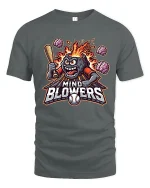 Mind Blowers Monster Baseball T-Shirt - gray t-shirt on white background