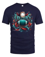 Dolphins Football Fan Art Cool Game Day T-Shirt - navy t-shirt on white background