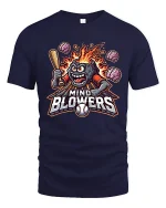 Mind Blowers Monster Baseball T-Shirt - navy t-shirt on white background