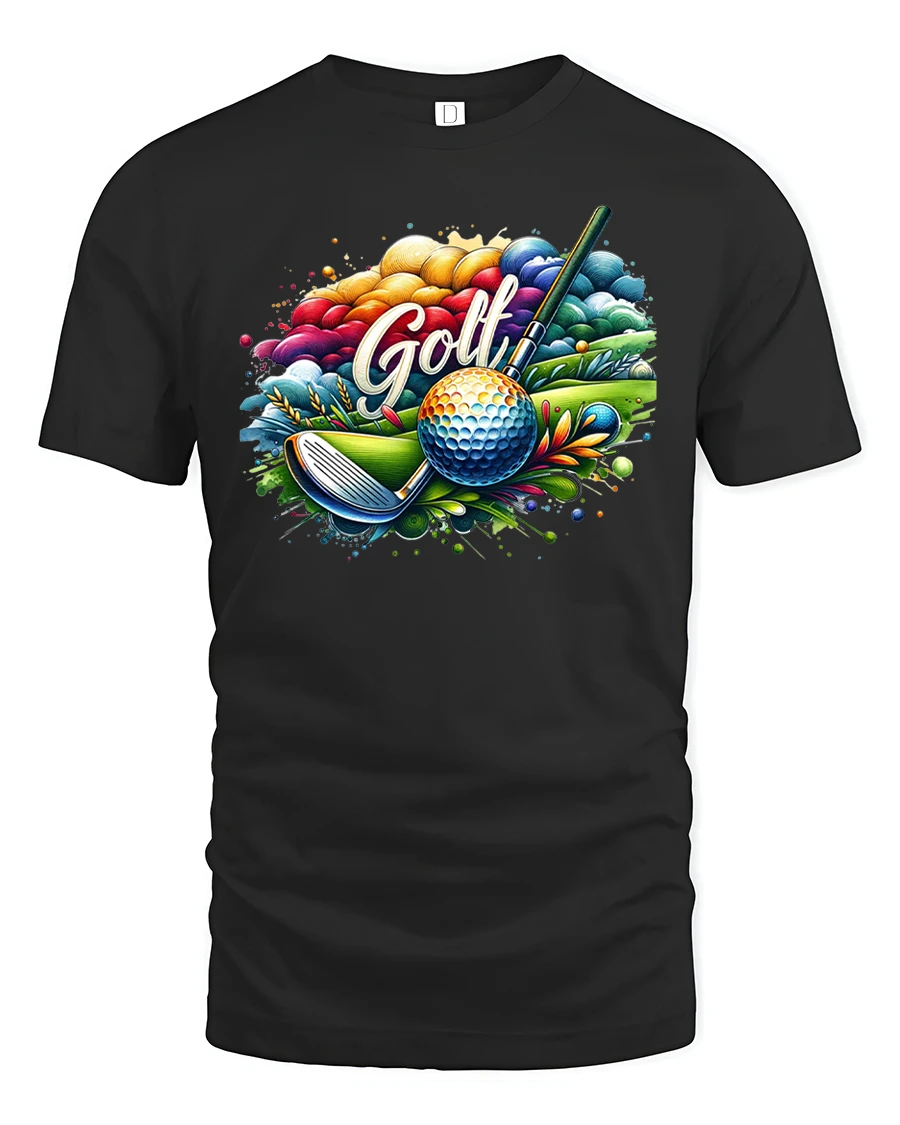 Color Splash Golf Art Tee For Fun Sports Lovers - 1 Color Splash Golf Art Tee For Fun Sports Lovers - black t-shirt on white background